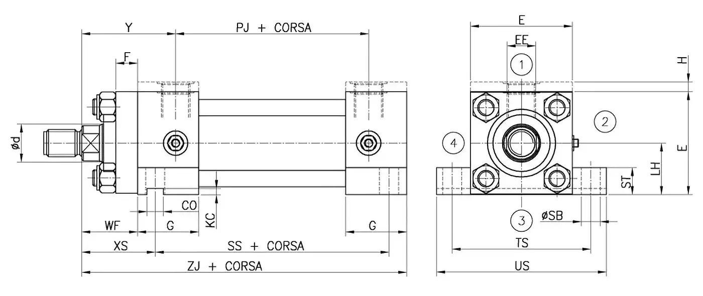 Disegno E ancoraggio ISO MS2