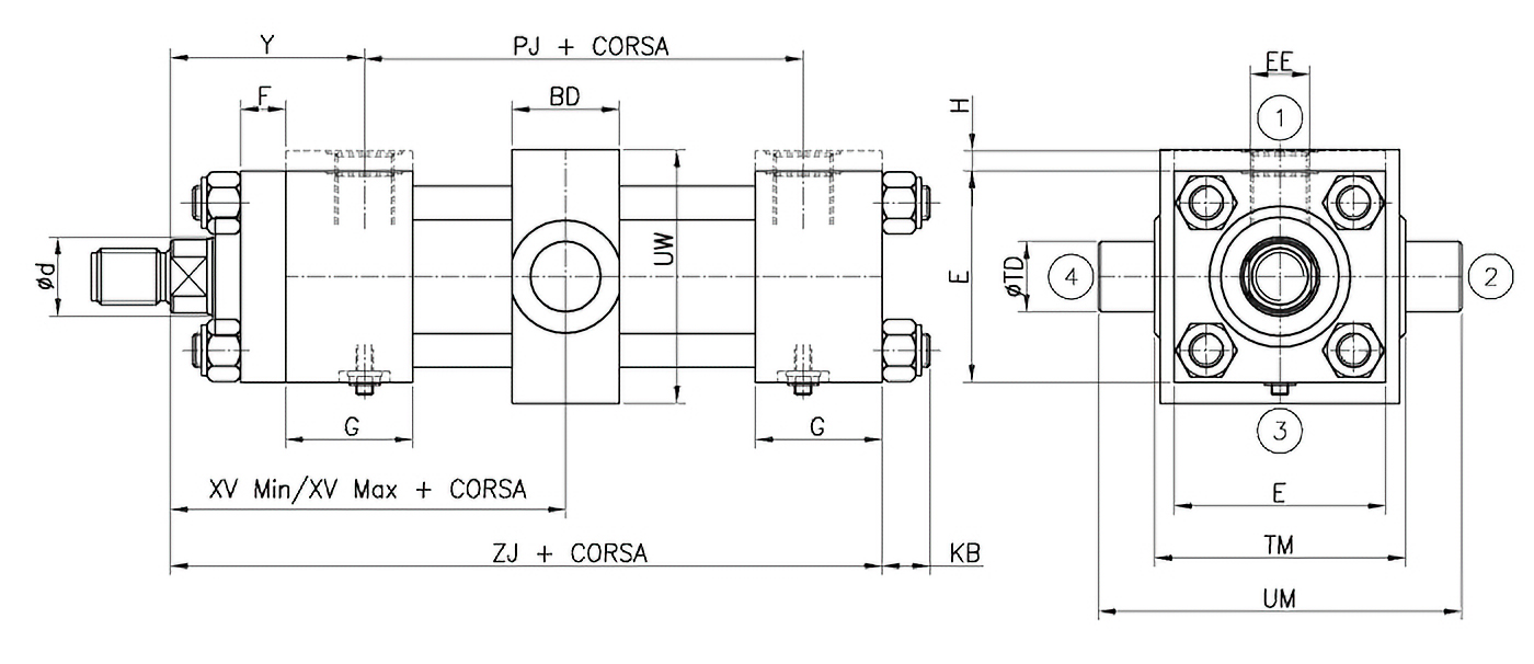 Disegno H ancoraggio ISO MT4