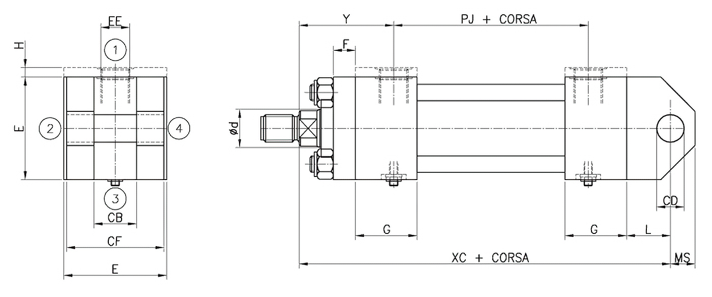 Disegno M ancoraggio ISO MP1