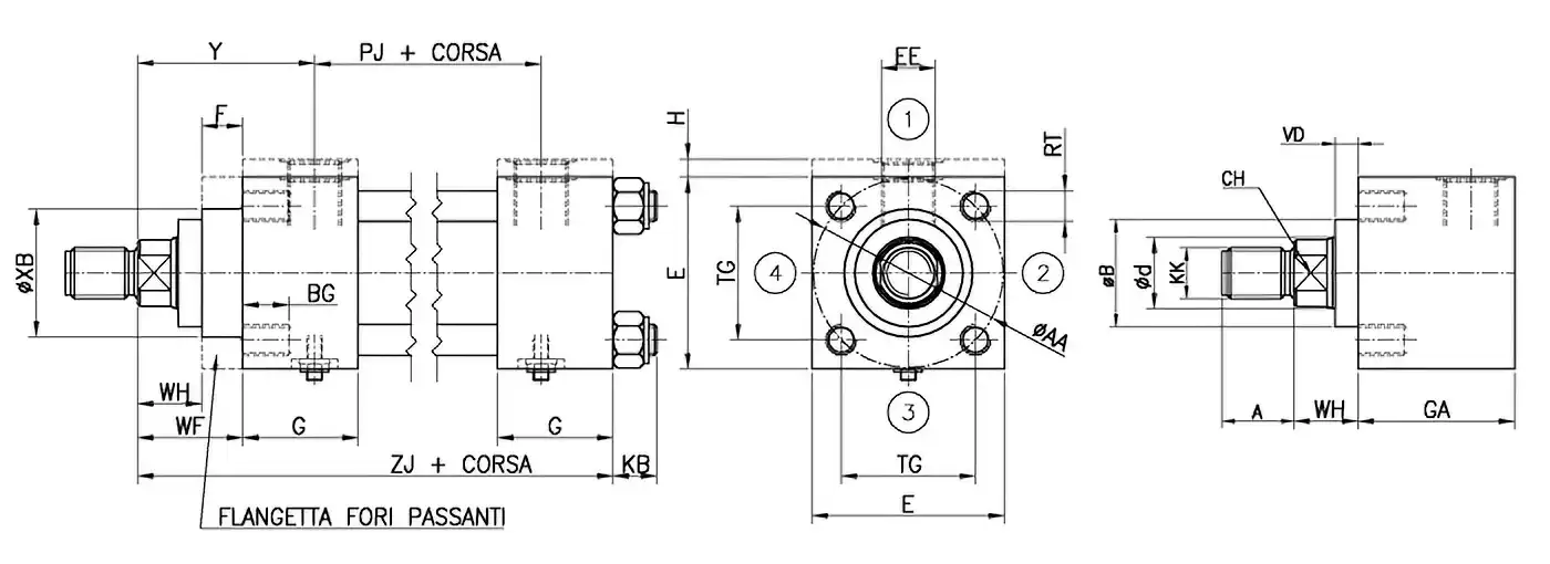 Disegno X ancoraggio ISO MX5