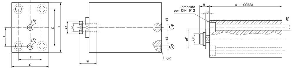 FT-XT modello B disegno tecnico