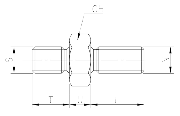 Disegno tecnico terminale maschio filettato EM