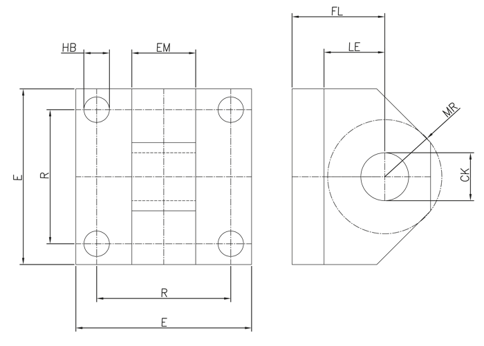 Supporto cilindro CM ISO 8132